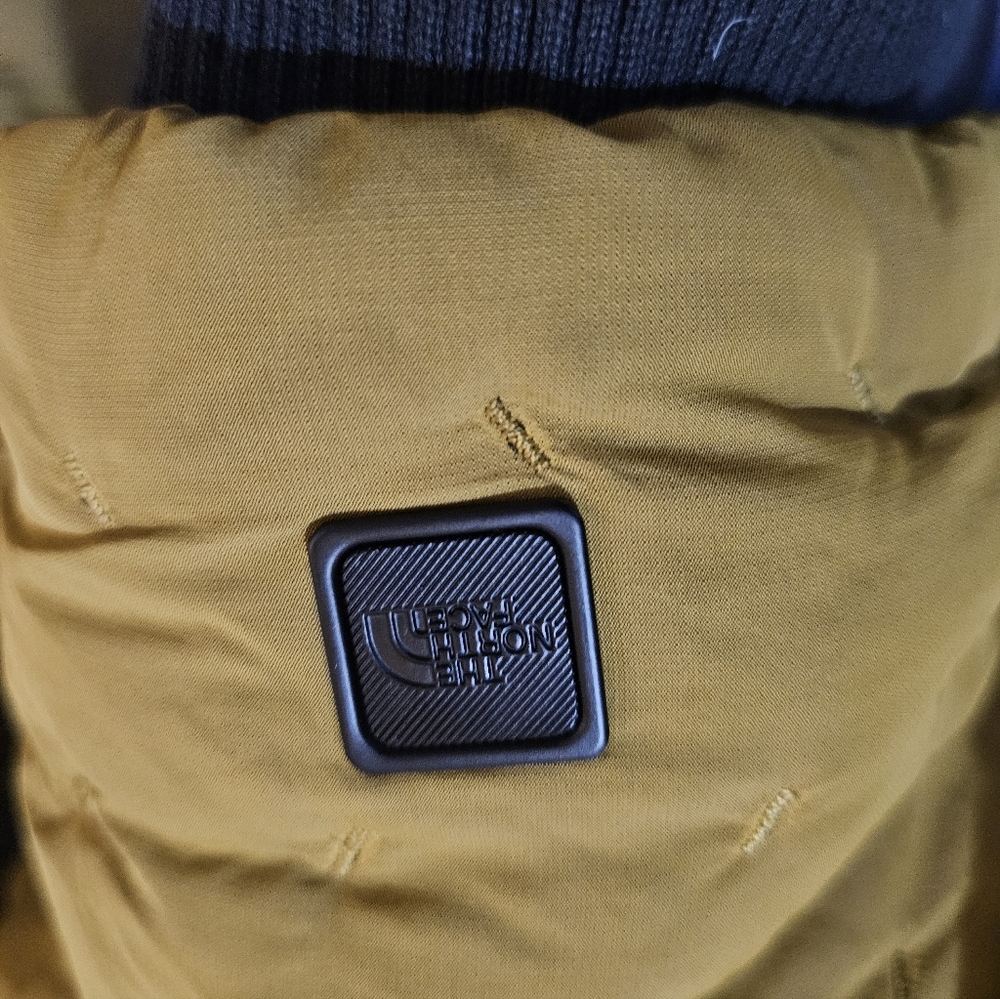 The North Face Cryos Reversible GTX Down Bomber Jacket Indigo Denim Jacquard L - Picture 6 of 9